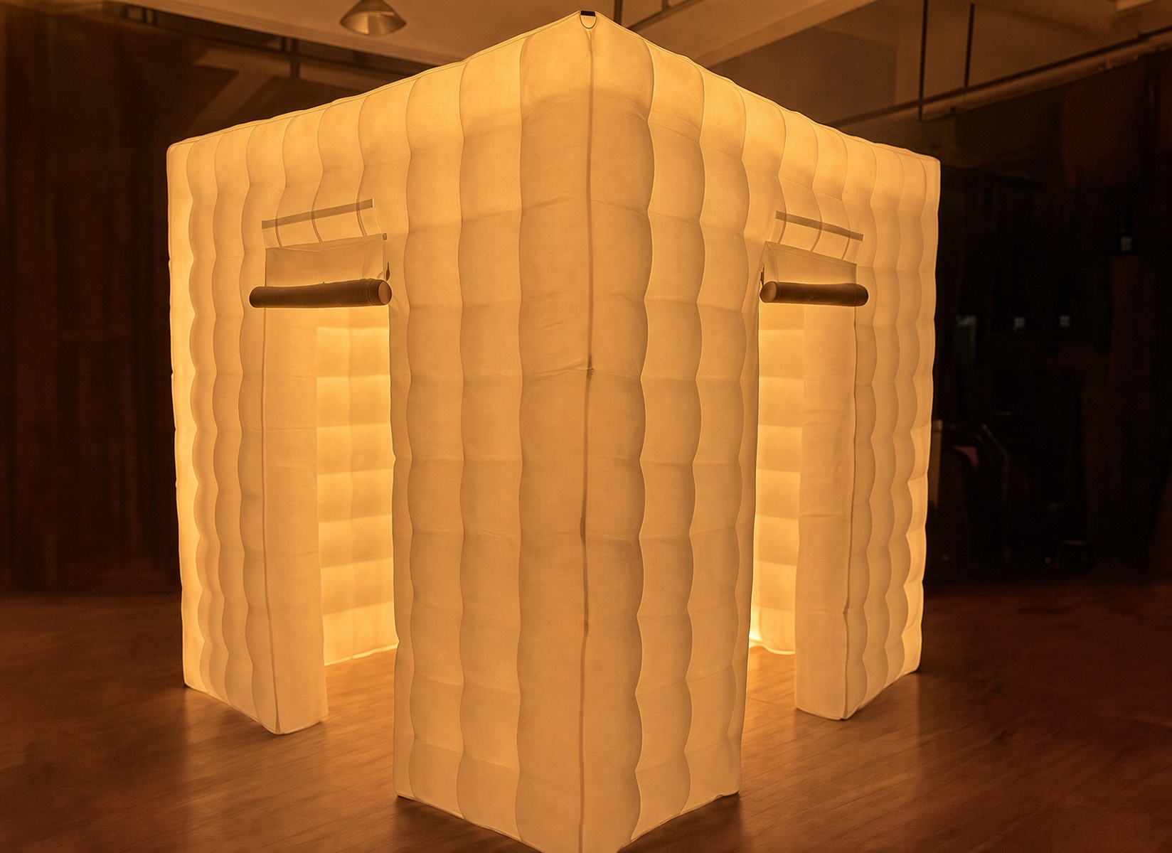 Gold LED photo booth cube